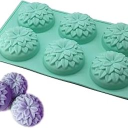 Skytail 6 Cavity Silicone Dahlia Flower Soap/Cake Mould Making Soap Shower Bath Bombs Candle Waxmelts Craft Baking Healthy Chocolate Cakes Muffin Bread Loaf Dessert Pudding Jello Cupcake Mousse-picture-13