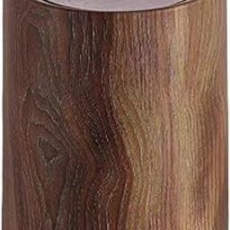 LR Decor Bazaar Wood Grain Trash Can Modern Home Waste Basket for Office Entryway Study Room 14L with lid-image-41