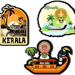 Kerala Fridge Magnets- Set of 3 | Travel Souvenir | Refrigerator Magnet | Gifts | Decorative Items for Kitchen Fridge Magnets Set | Multicolor (FM_84)-image-53