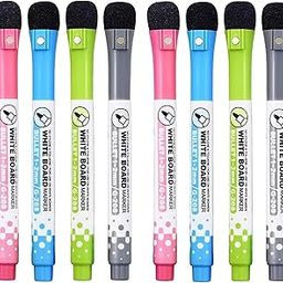 AccuPrints Pack of 8 color Magnetic Whiteboard markers Fine Tip Low-Odor Whiteboard Markers for Kids, Teacher Supplies for Classroom, Office and School Supplies.(4 colors 8 Markers) -1A2P5-4