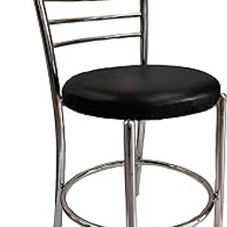 ACTIVA Ring-158 Stainless Steel Metal Chair for Home/Office| Multipurpose Chair with Cushioned Seat| Comfort Padded Seating for Study Rooms/Dining Areas| Armless Sturdy Seating (Black, Set of 1)-12