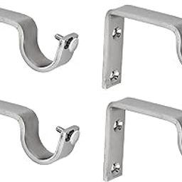 Z L Enterprises Curtain Brackets Stainless Steel Curtain Accessories for Home Curtain Support Rod Brackets Clamps Holders Hooks Pack of 4 Pieces, Silver-image-54