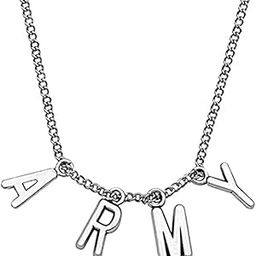Chain Pendant Necklace for Unisex Silver Chain Necklace Stainless Steel ARMY Pendant Necklace for Girls and Boys.-image-36
