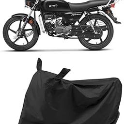 MITHILA MART Bike Body Cover Compatible with Hero Splendor Plus Xtec Protect from Scretch Dustproof UV-Rays Birds Dropping Accesseries for All Model & All Verieants -Black Color-10