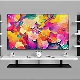 Engineered Wood TV Cabinet for Living Room 43 Inch Upto 55" Inch TV Unit with Wall Mount Set Top Box Stand & Wall Display Rack | Dining Room, Bedroom (Black Frosty)-image-25