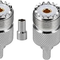 NISTECH UHF SO-239 Female Connectors 50 Ohm SO239 Female (Pack of 2) Jack Crimp RF Coax Connector Adapter for RG58 LMR195 RG142-image-57