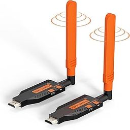 BLACK CROWN Wireless HDMI Transmitter and Receiver,1080P/60Hz Wireless HDMI Extender Kit, Plug and Play, 150M/450Ft, for Streaming Video to Projector from Laptop, PC, Gaming Console, TV Box (Black)-1
