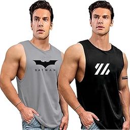 Men's Vest || Gym Tshirt for Men || Printed Sleeveless T Shirt for Men || Pack of 2-picture-22