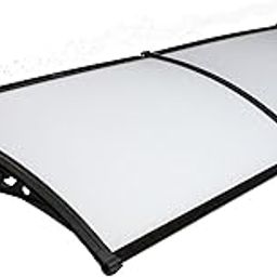 CHENNAI Window Blinds and Shades DIY Polycarbonate Awning (Engineered Plastic Brackets) Window Sunshade Door Weather Shed Rain Canopy Awnings - 8x3 (Black Brackets & White Sheets)-image-34