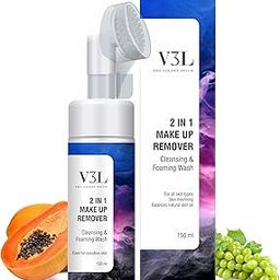 V3L 2-in-1 Makeup Remover 150 ml cleansing&foaming wash balances natural skin oil,for all skin type,skin freshning pack of 1-17