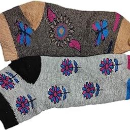 Women's Floral Design Soft Socks With Comfort Ankle Length Thumb Socks Model - So/Fia || 195824-picture-44