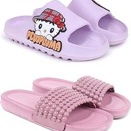 Combo Pack of 2 Slipper/Flip Flops/Slides/Clogs/Sandals for Women (Tatoo-Peso Vs Moti)-image-25