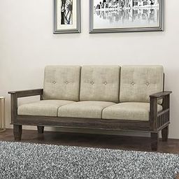 SHAYAR ART Sheesham Wood 3 Seater Sofa Set for Living Room Furniture Wooden Sofa Set 3 Seater for Home & Office (Three Seater Sofa, Walnut Finish) | 3 Seater Wooden Sofa-26
