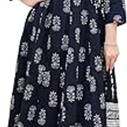 Women's Viscose Block Printed Anagarakha Kurta Set With Dupatta-image-39
