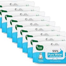 Mother Sparsh 99% Pure Water (Unscented) Baby Wipes I Natural Plant Made Fabric - Super Thick I 72 pcs/Pack - Pack of 9-16