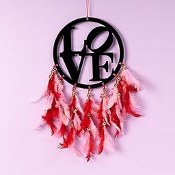 ILU® Dream Catcher Love, Wall Hangings, Nursery, Crafts, Home Décor, Office, Handmade for Bedroom, Balcony, Garden, Party, Café, Decoration, Wedding, Decorative, Pink & Red Feathers-image-37