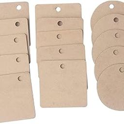 IVEI DIY Wood Sheet Craft - MDF Cutouts Pendants - Plain MDF Blanks Cutouts - Set of 15 for Painting Wooden Sheet Craft, Decoupage, Resin Art Work & Decoration-10