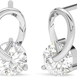 925 Sterling Silver Solitaire Studs Earrings | Rhodium Plated, Swiss Zirconia | Gift for Women & Girls-image-25