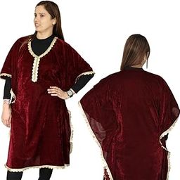 Winter Wear Velvet Kaftans for Women | Soft Warm Winter Poncho | Women Velvet Kaftan Kurta Set (Pack of 1)-image-98