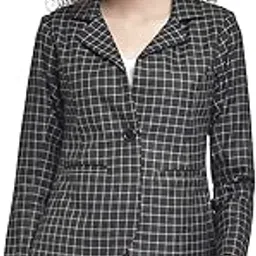 Martini Women Stylish Check Button Blazer (Black, Size : Small-2XL)-picture-39