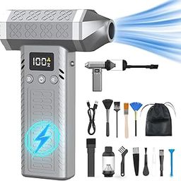 2-in-1 (300,000 rpm Electric Air Duster, 15,000 Pa, Mini Vacuum Cleaner, 3 Levels of Air Flow Adjustment, World Top Level), Super Strong Maximum Wind Speed 92m/s, Small, Car Wash Blower, Handy Vacuum-10