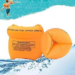 Swimming Arm Band for Kids,Float Dual Air Bag Design Arm Floats for Swimming Pool,Suitable for Beginner Swimmers, Boys, Girls, 1 Pair, Orange (Orange)-image-66