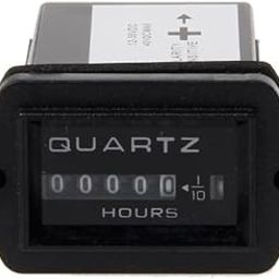 WowObjects® Professional DC 12V -36V Plastic Hour Meter Engine Hour Meter Timer Meter 6 Digit Display Rectangular Meter for Truck Boat Car Tractor | Color- Black-25