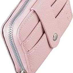 Classic Credit/Debit/ATM/Visiting/Business Zipper Card Holder Case Wallet for Gift Men & Women with Money Coin Purse(Pink)-picture-45