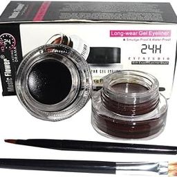 MUSIC FLOWER 24 Profesional Eyeliner Set, Matte Finish Long Lasting Waterproof Eyeliner - Set of 2 (Black+Brown)-image-24