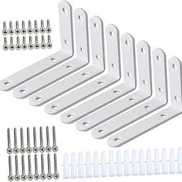 ARTISOUL® 8 Pieces Corner Brace Wall Hanging Brackets for Bathroom Laundry Room Closet White 100X64Mm | Furniture | Bookcases-image-58