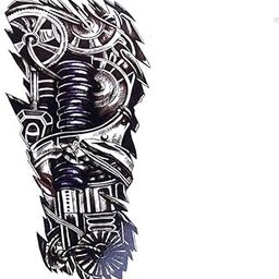 S.A.V.I Temporary Tattoo For Girls Men Women 3D Robot Arm Sticker Size 21x15cm - 1pc. (305), Black, 4 g-38