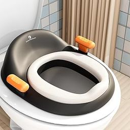 StarAndDaisy Potty Seat for Kids 1-5 Years/Toilet Seat for Kids with Splash Guard/Baby Potty Seat with Comfortable Cushion & Secure Handles - Black.-picture-11