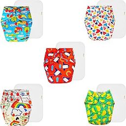 Dumbledo Premium Cloth Diaper with Cotton Insert (Pack of 5) | Hypoallergenic | Breathable | Quick Dry | All-Day Wear | 3 Months – 3 Years | Unisex Baby-image-51