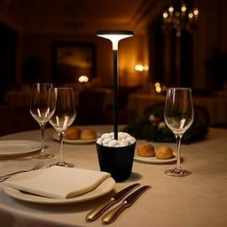 Chronos Lunasta Cordless LED Table Lamp - USB Rechargeable Portable Touch Control Dimmable 3 Light Color Tunable Table Lamp for Hotel, Cafe, Restaurant or Home for Bedside, Center or Dining - Black-image-28