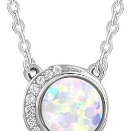 925 Silver Opal Moon Necklace| Pendant to Gift Women & Girls | With Certificate of Authenticity and 925 Stamp | 6 Months Warranty-image-84