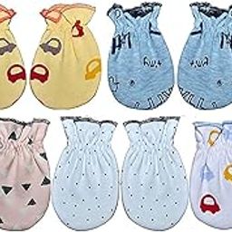 Mittens Baby Smart Newborn Premium Cotton Housiry Mittens Set/Hand Gloves/Muthi/to Keep Baby Hand Tender for Age 0 to 6 Months, Pack Of 5 Pairs Of Hand Gloves (Design and Colors may vary)-image-51
