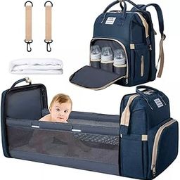 HomeCloud Diaper Bag Standard Backpack |Foldable Mummy Bag With Integrated Bassinet, Travel Crib, And Waterproof Design | The Perfect Infant Sleeper Nest For Boys And Girls, Blue-picture-20