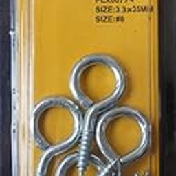 Plextool Metal Screw Eye Lag #8, 9pcs/PK, 24 PK/Box, Total 216pcs (PLX00774)-image-26