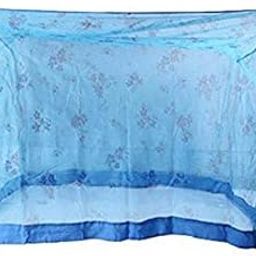 Mosquito net for Bed, Polycotton Mosquito Net for Double Bed and Single Bed, Frame Hung Mosquito net-4x6.5 ft Floral Blue-picture-7