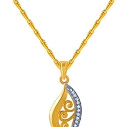 p.c. chandra jewellers 14k (585) Yellow Gold and American Diamond Pendant for Women-picture-17