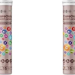 CAREOSIS Boost Genix Effervescent Tablets With 27 Vitamins Minerals Ayurvedic And Fruit Extracts B Complex For Daily Energy Immunity Support Sugar Free Multivitamin 30 Tablets (Pack-2)-image-92