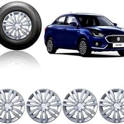 Cranzo Car Wheel Cap Silver Set of 4 Pieces For Maruti Suzuki Swift Dzire ZXI 14 inch-53