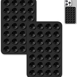 2PCS Silicone Suction Phone Case Mount, Silicon Adhesive Phone Accessory for Smartphones, Hands-Free Mirror Shower Phone Holder for Selfies, Videos (Black)-picture-27