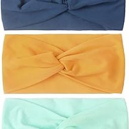 SYGA Pack Of 3 Baby Headbands Soft Nylon Cross Strechable Hairbands For Newborn Infant Toddlers Kids 0-3 Year (MintGreen-Yellow-NavyBlue)-image-37