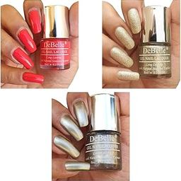 DeBelle Gel Nail Polish Combo Set of 3 Princess Belle' Sirius & Rustique Gold - 24 ml (8 ml Each)-0
