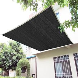 FREXXA- HDPE Fabric Cotton Webbing Sun Shade Sails Shade Net 90% Protection from Sun & UV Rays Ideal for Car Parking, Outdoor Garden, Balcony, Patio, Black Color (5 Ft x 5 Ft) Pack of 1 Piece-image-29
