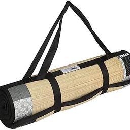 Future Lifestyle Foldable Cushion Mat Portable Korai Grass Cushion Sleep Healthy Washable Outdoor Park Picnic Chatai (Rajwada Black, 2 x 6 Ft, 15 Mm Thickness)-image-17