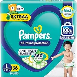 Pampers All Round Protection Pants Style Baby Diapers, Large size (L), 36 Count, 9-14 kg, Anti-rash blanket, 360 degree Lotion with Aloe Vera-image-21