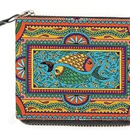 Wallet for Women | Stylish Card Holder, Zip Wallet | Small Bi-Fold Purse for Girls, Square Wallet for Women | Modern Madhubani-image-32