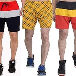 Men's Cotton Short (107MS3_HGR42_Multi-Colored_Large) Pack of 3-image-20